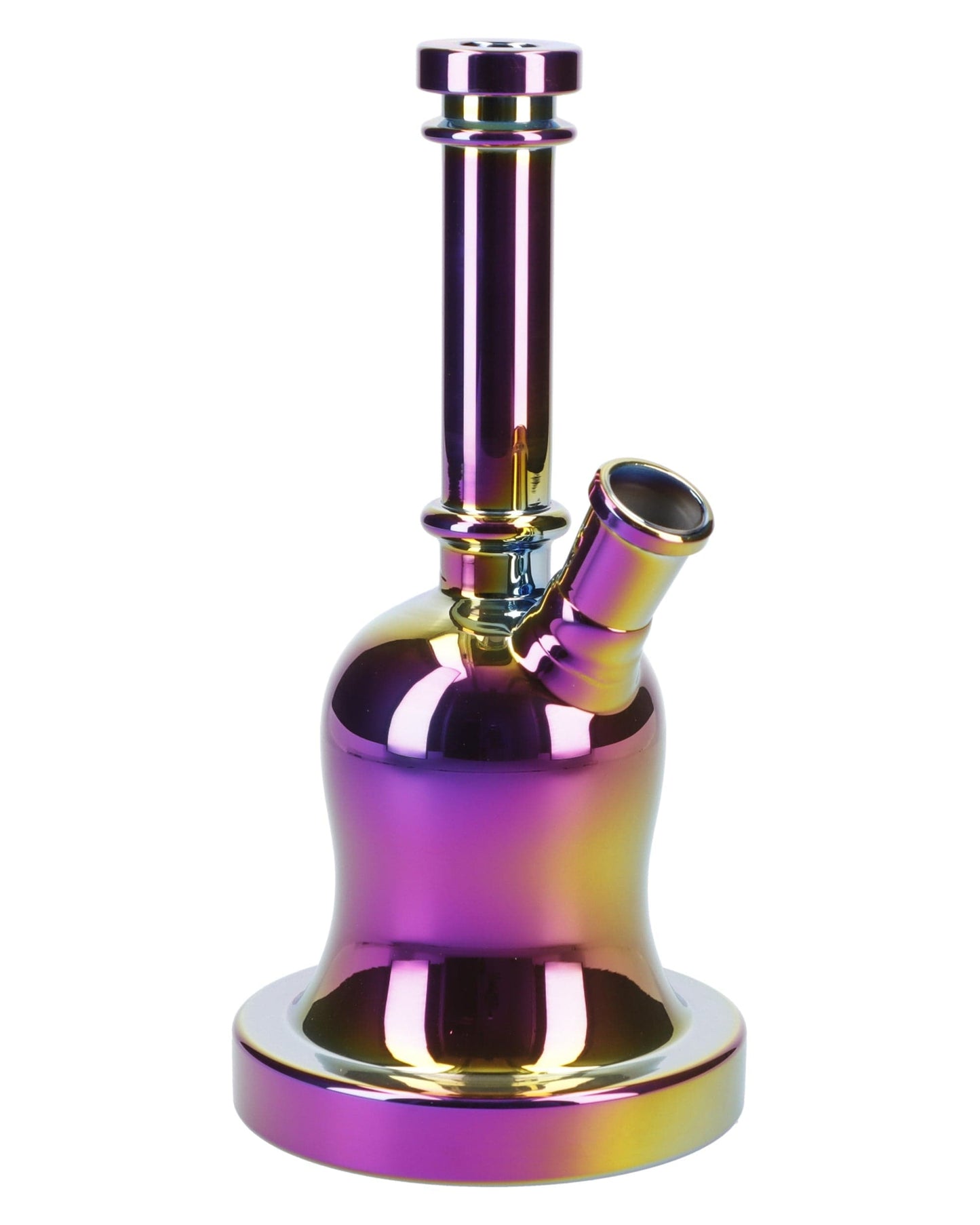 A front view of the 8.8-inch Dab Rig w/Quartz Bell-Shaped, showing its colorful, reflective glass construction.