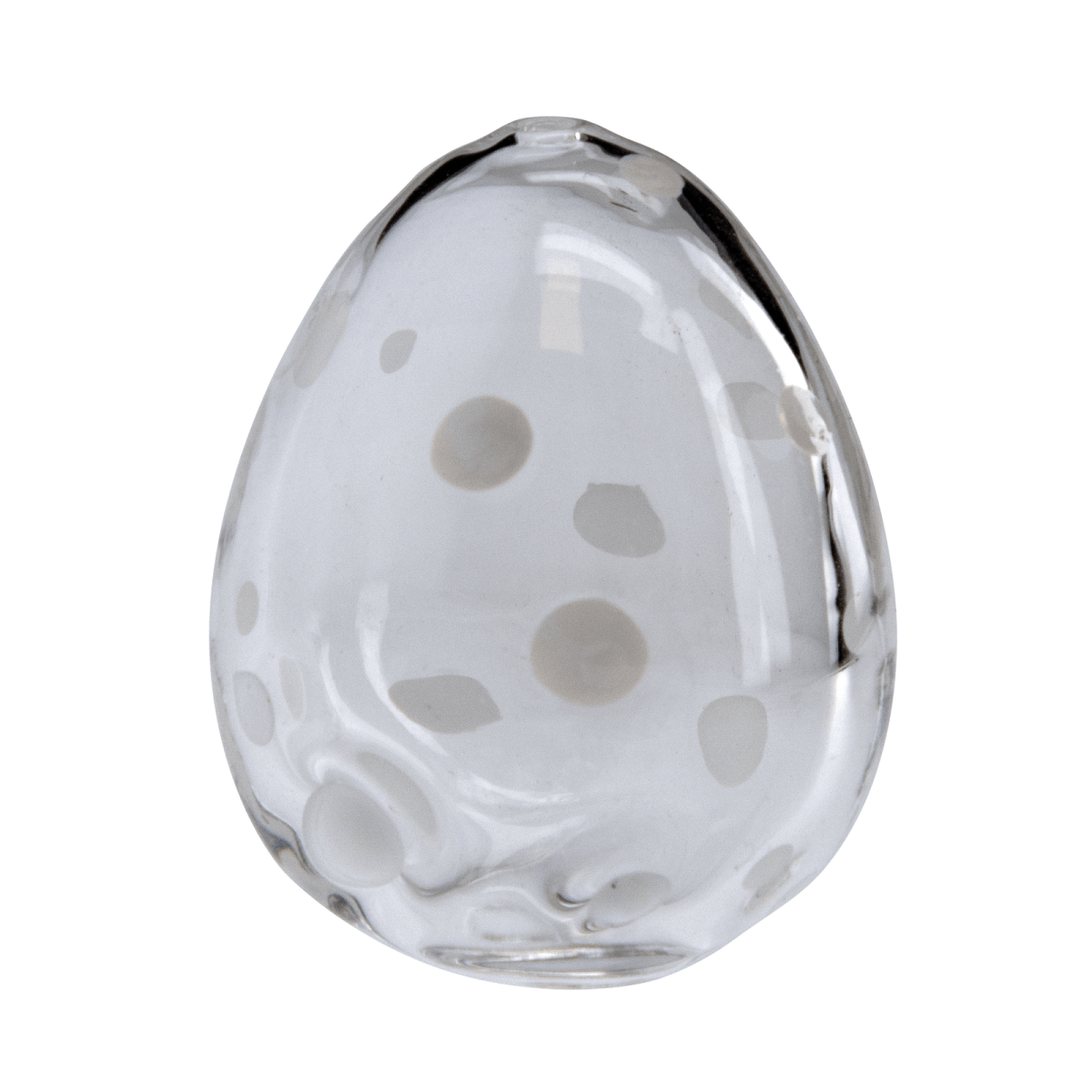 A studio shot of the Dragon Egg Carb Cap, showcasing its smooth, rounded glass form against a plain white background.