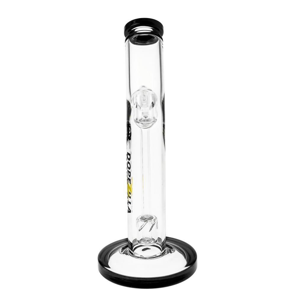 The Banshee Dab Rig is displayed in a studio shot, showcasing its clear glass construction and unique curved design.