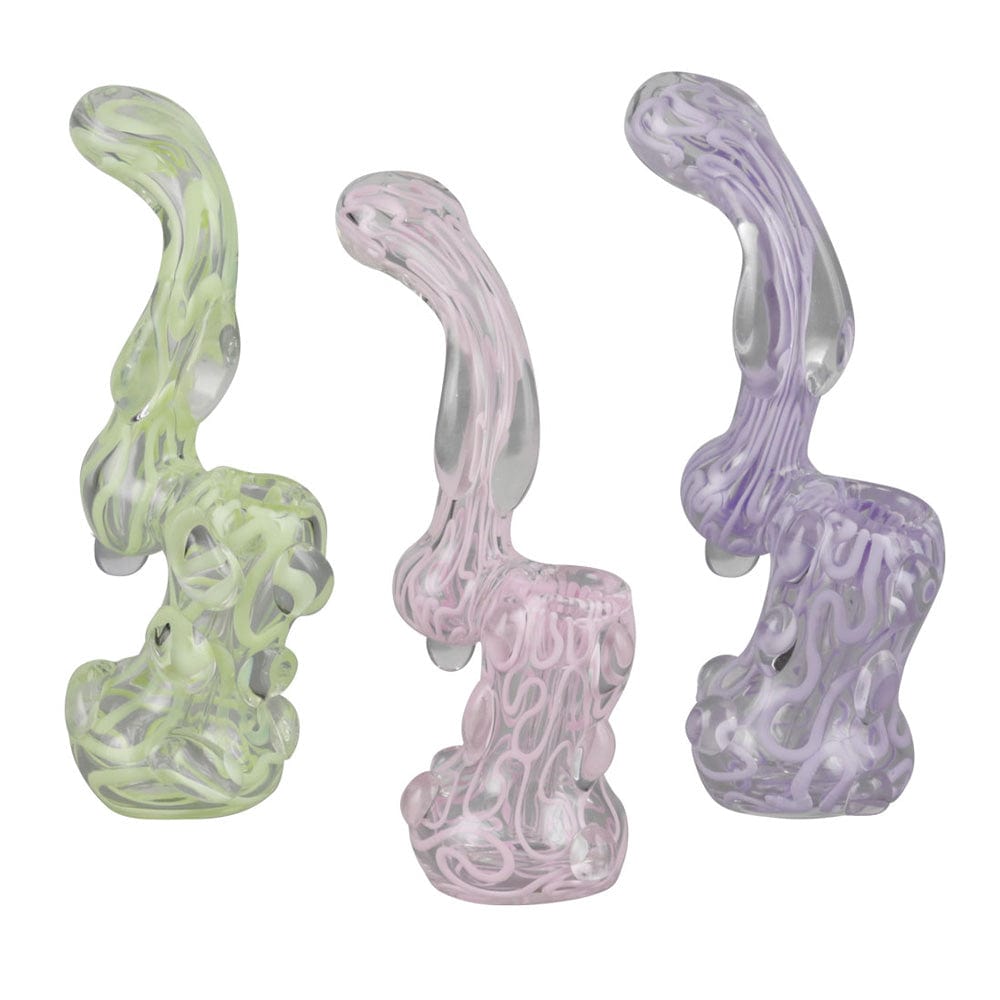 A front view of the 5.5" Slime Glass Bubbler, displaying a textured, colorful glass design against a plain white background.