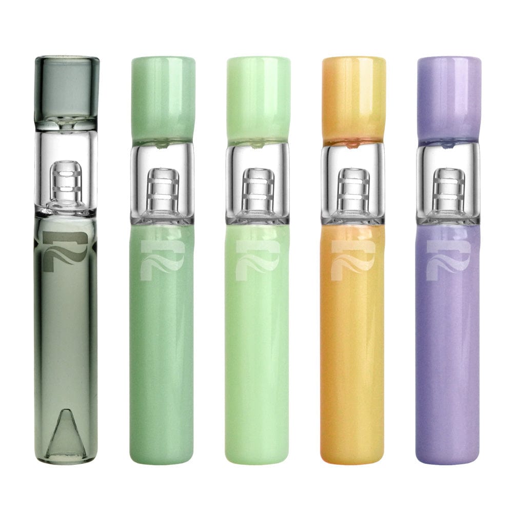 A studio shot of the 4-inch Pulsar One Hitter w Ashcatcher in various colors, displayed against a neutral gray background.