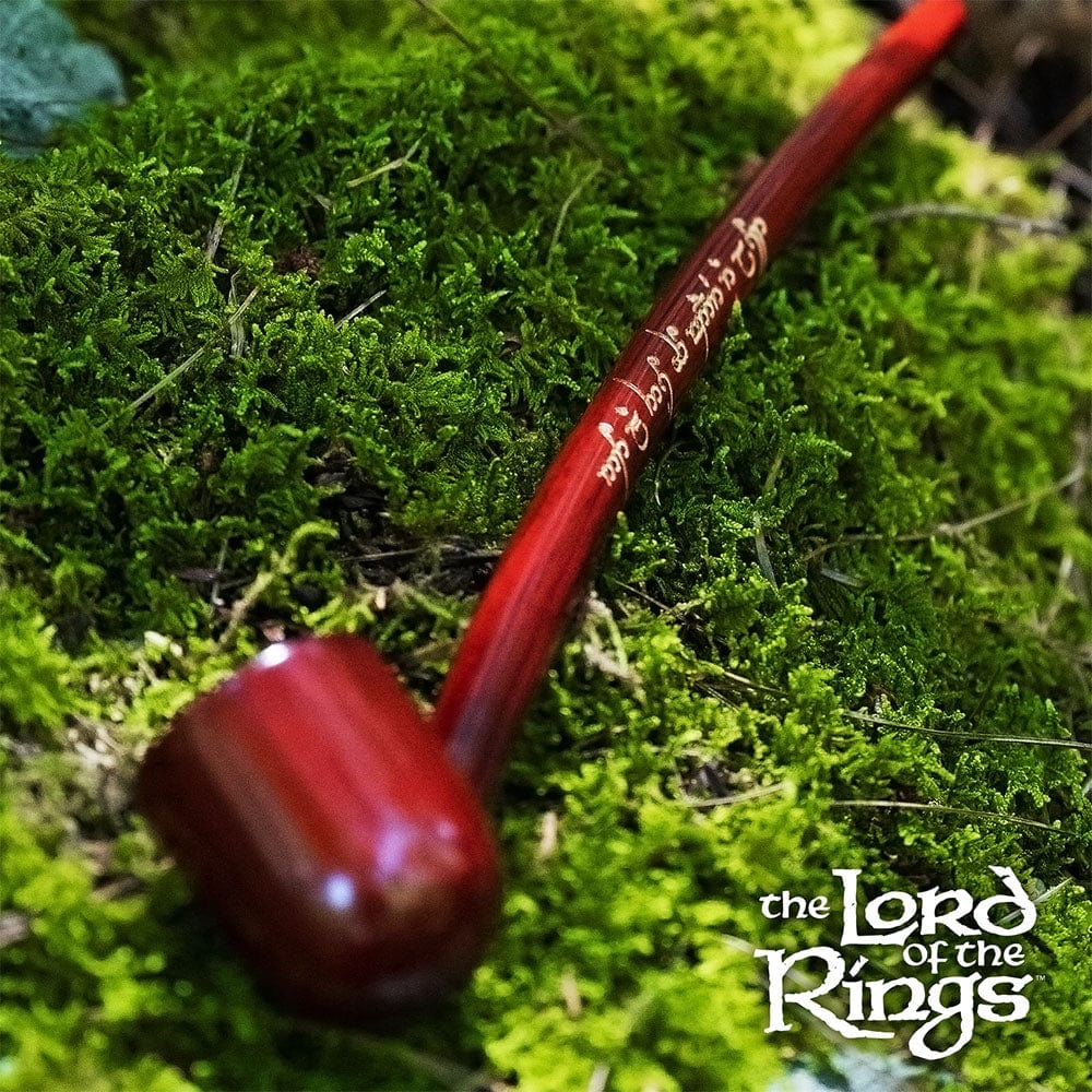 A close-up shot of the Pulsar Shire Pipes ARAGORN Smoking Pipe against a mossy green background.