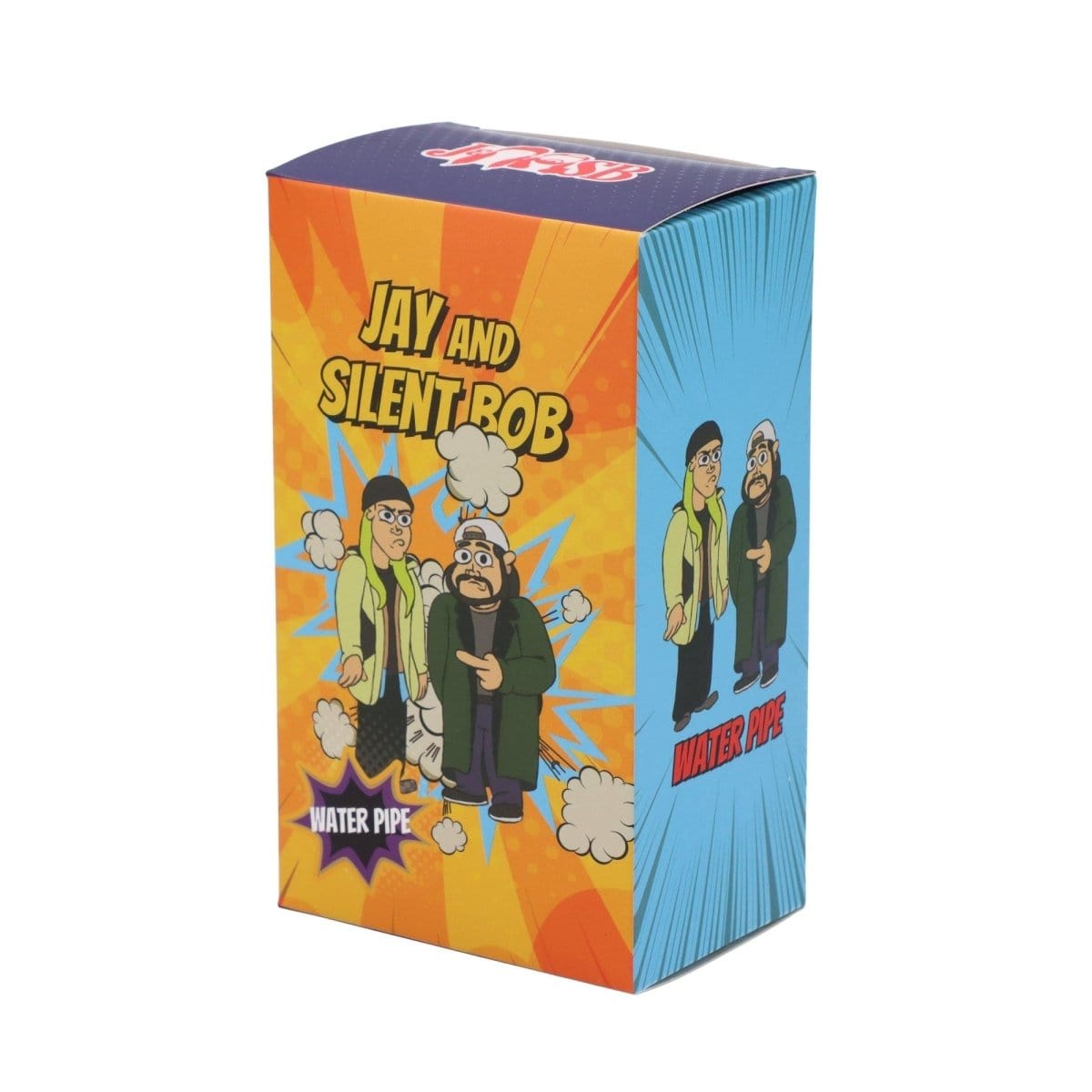 Front view of the 4" Mini Water Pipe - Groovy Blue, showing a blue glass pipe with a unique, patterned design.