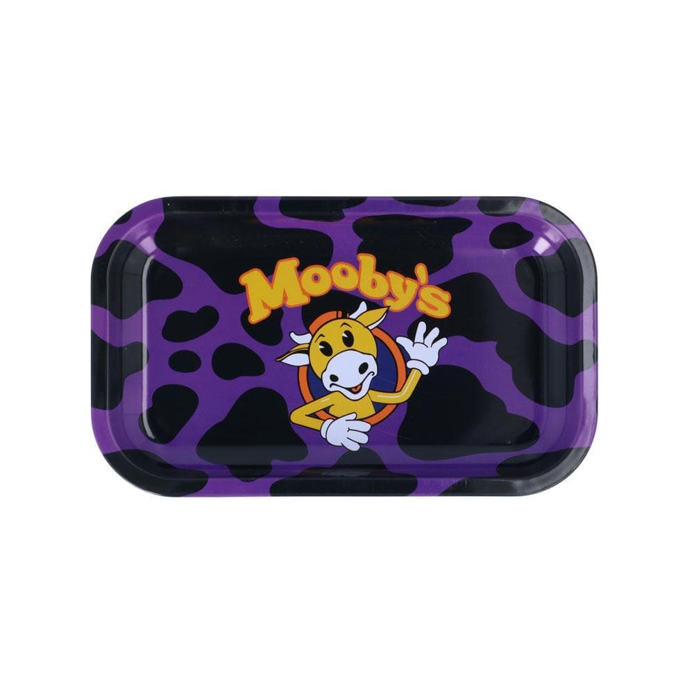 A top-down view of the Mooby's Rolling Tray, featuring a dark background with a glossy finish.