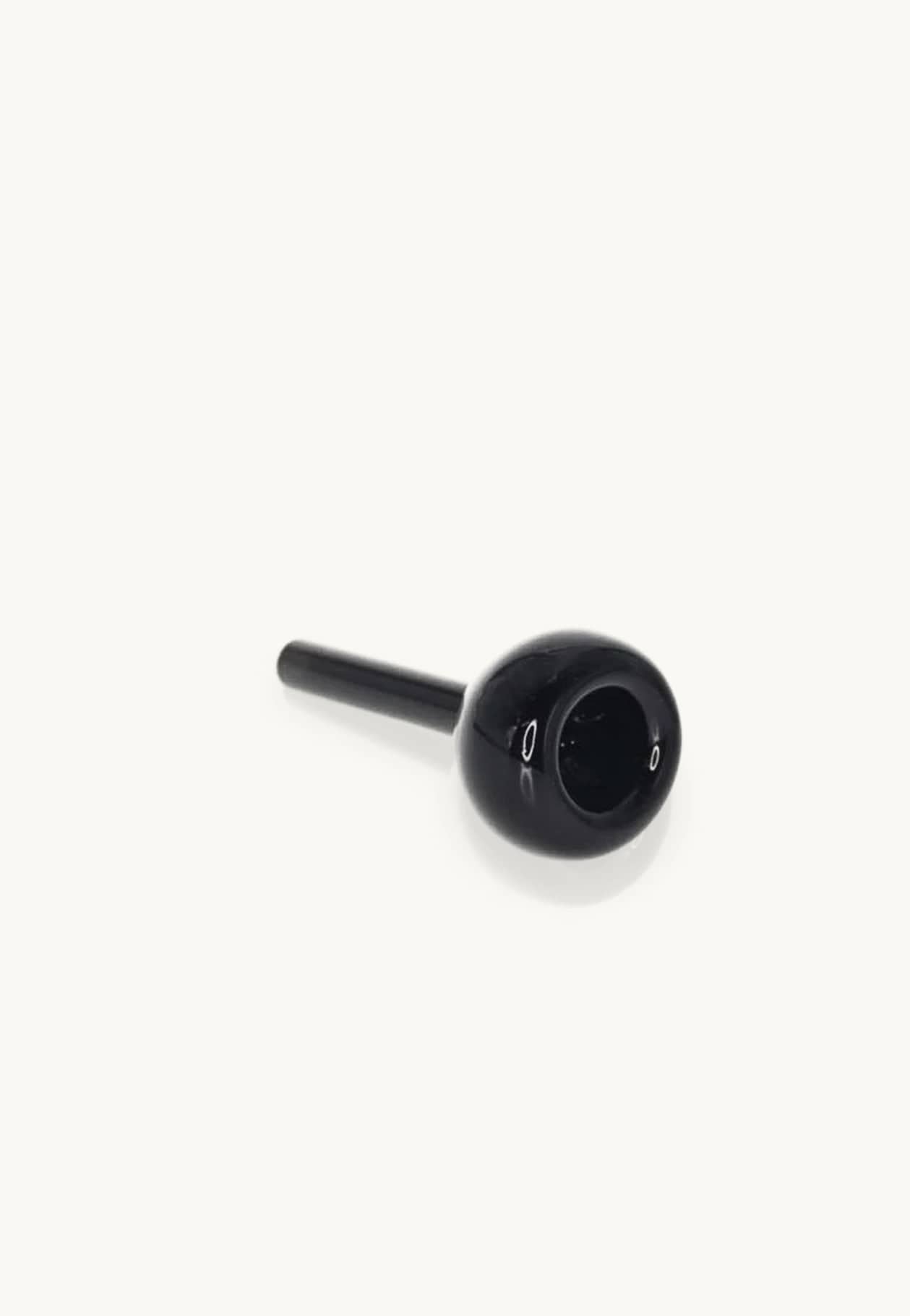 A close-up of the Large Black Bowl, showcasing its dark, rounded shape against a plain white background.