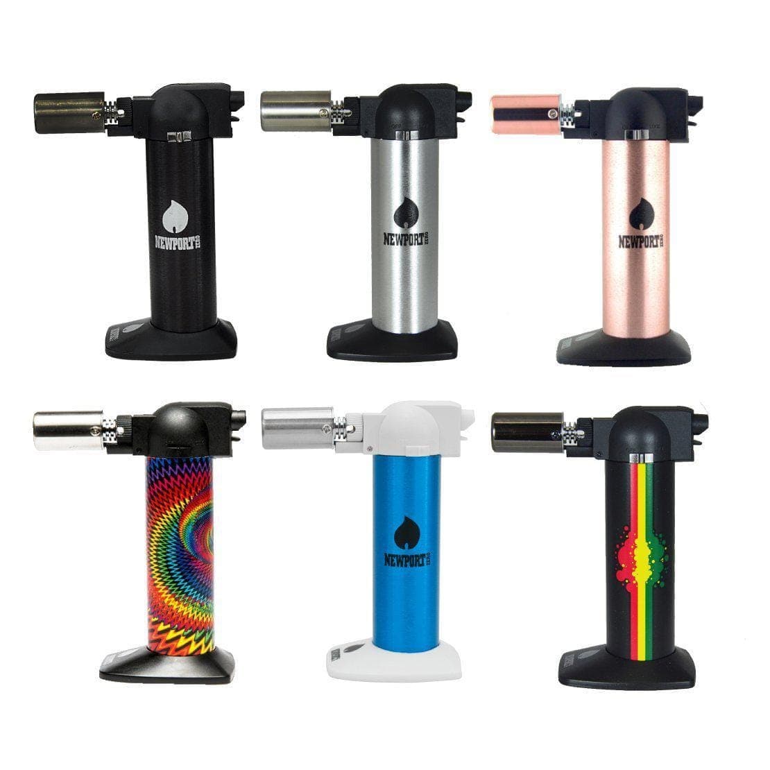 A close-up shot of the 6" Torch Lighter, featuring a metallic body and visible flame adjustment dial against a plain white background.