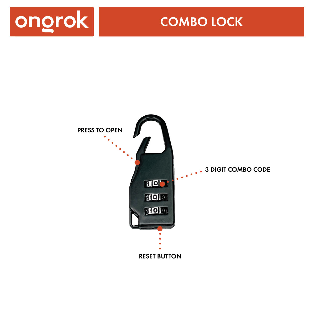 Front view of the Carbon-lined Wallets with Combination Lock V 2.0| showcasing a small, black combination lock with a three-digit code.