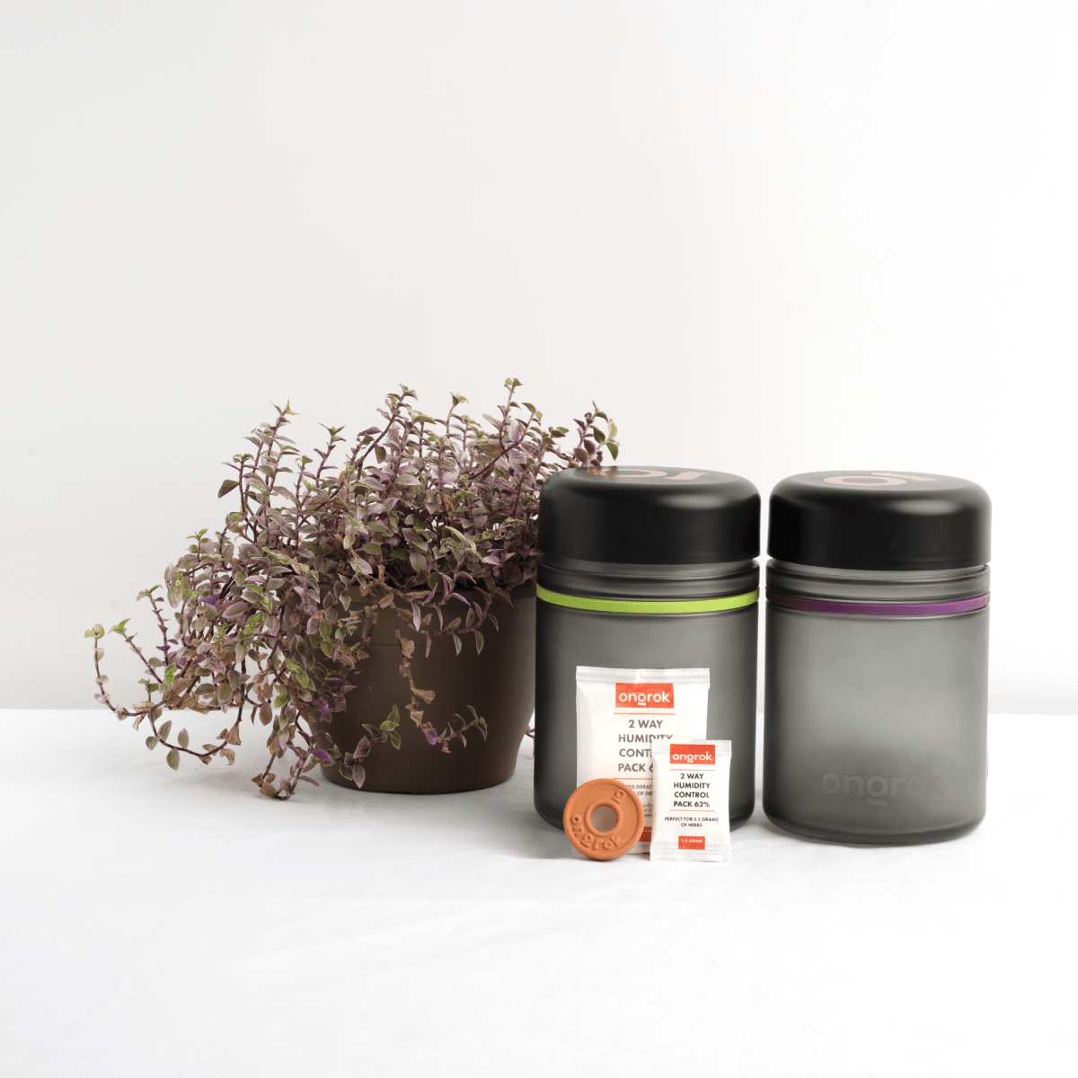 A front view of the 500ml Child Resistant Jars, 2 pack, displayed side-by-side with branded packaging on a neutral background.