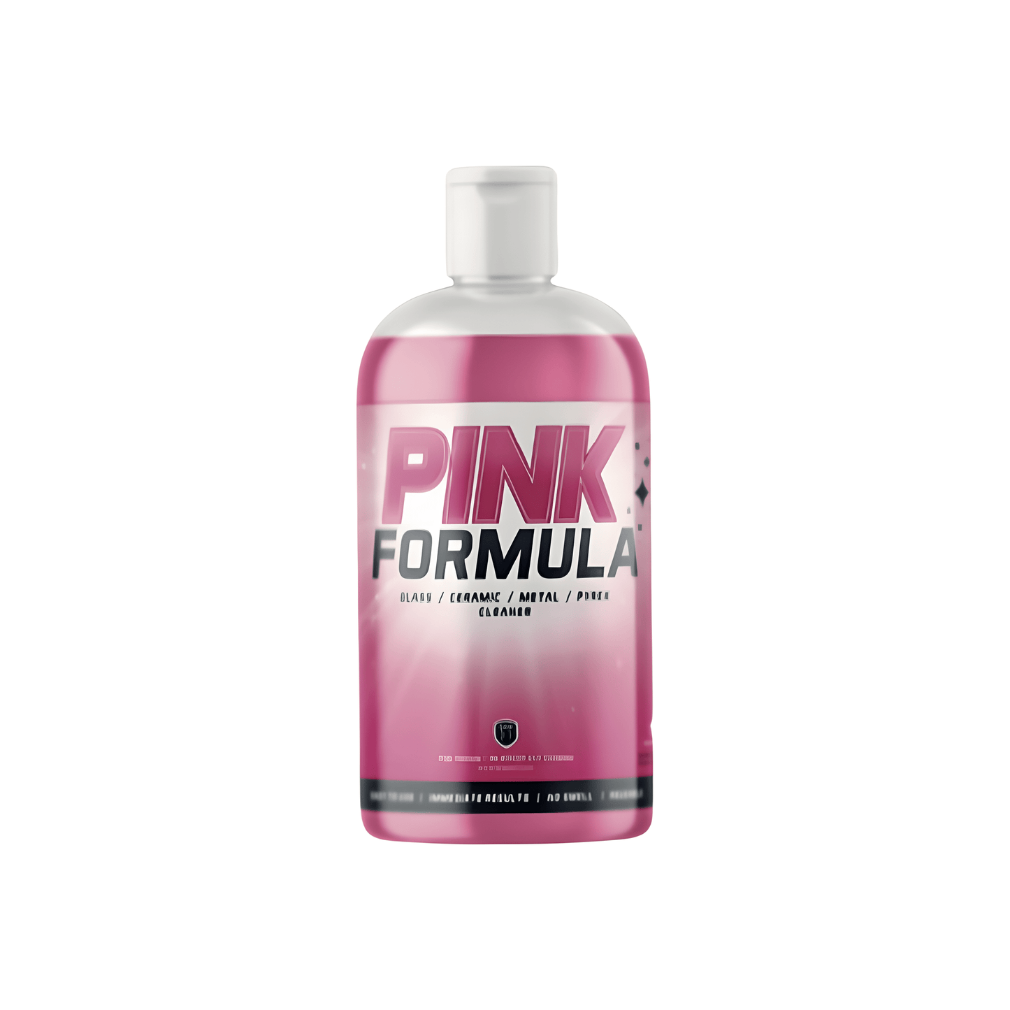 Front view of the Pink Formula Cleaner 16OZ bottle with bold pink text on a white label.
