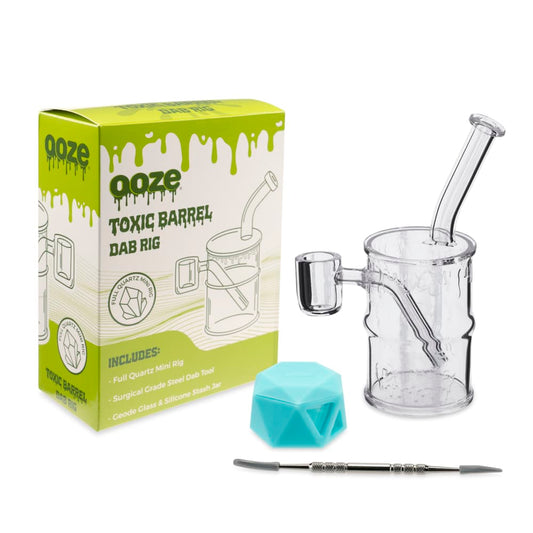Ooze Silicone and Glass Ooze Quartz Mini Rig - Toxic Barrel