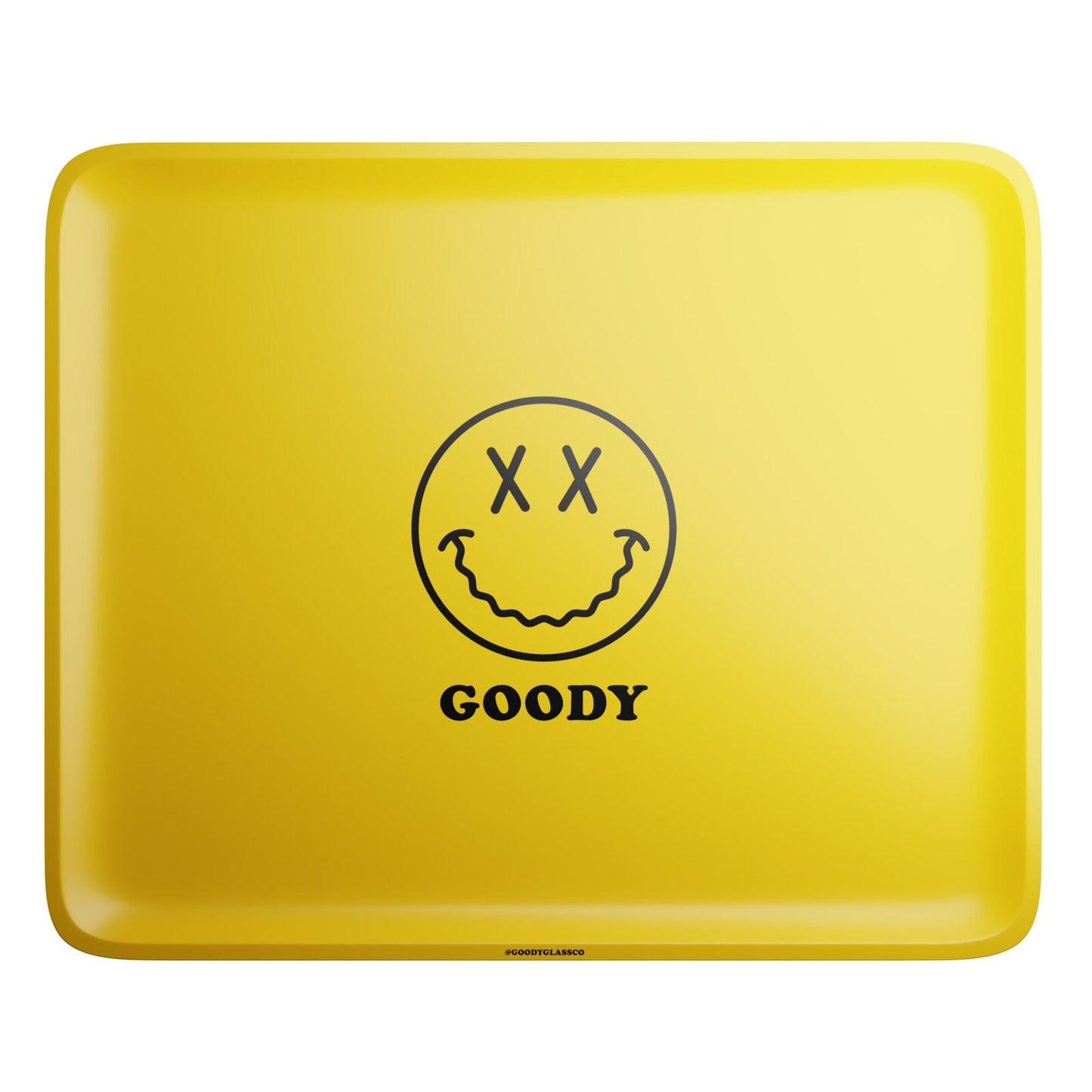 Goody Glass Rolling Tray Large Yellow Big Face Rolling Tray