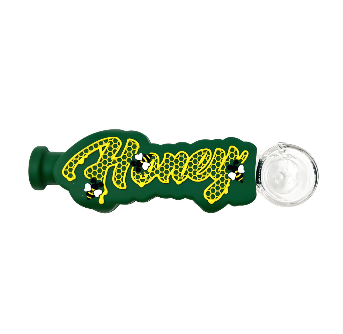 Rock Glass Honeycomb Hitter Silicone Handpipe