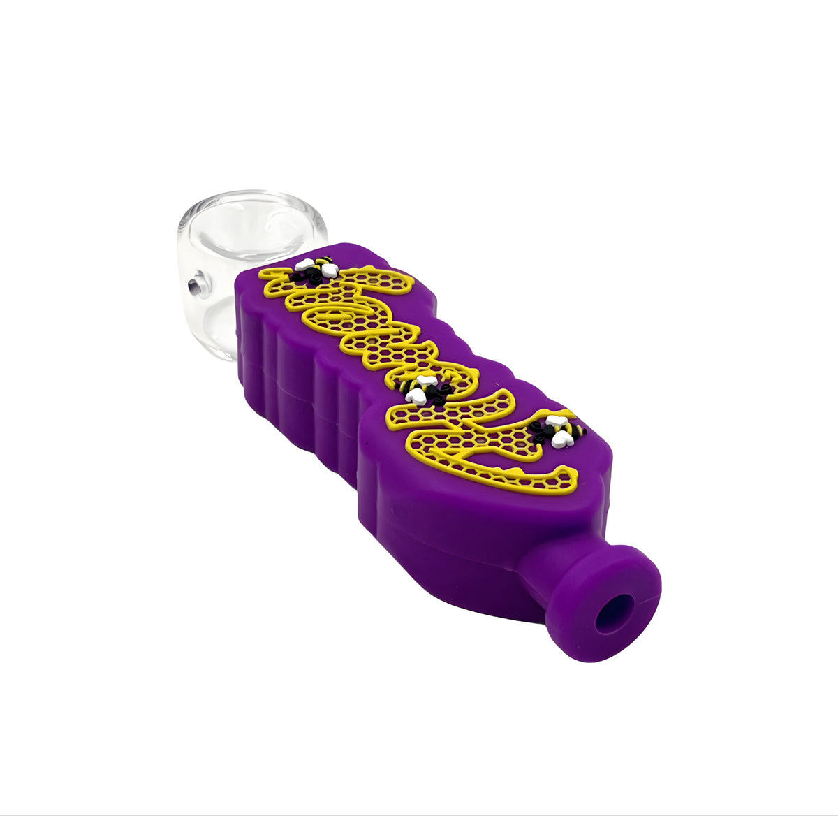 Rock Glass Honeycomb Hitter Silicone Handpipe