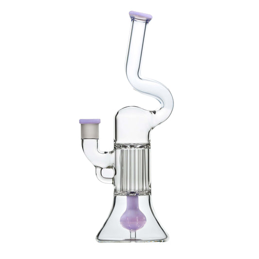 Calibear Water Pipe milky purple NATTY PILLAR BONG W/ GILDED PERC