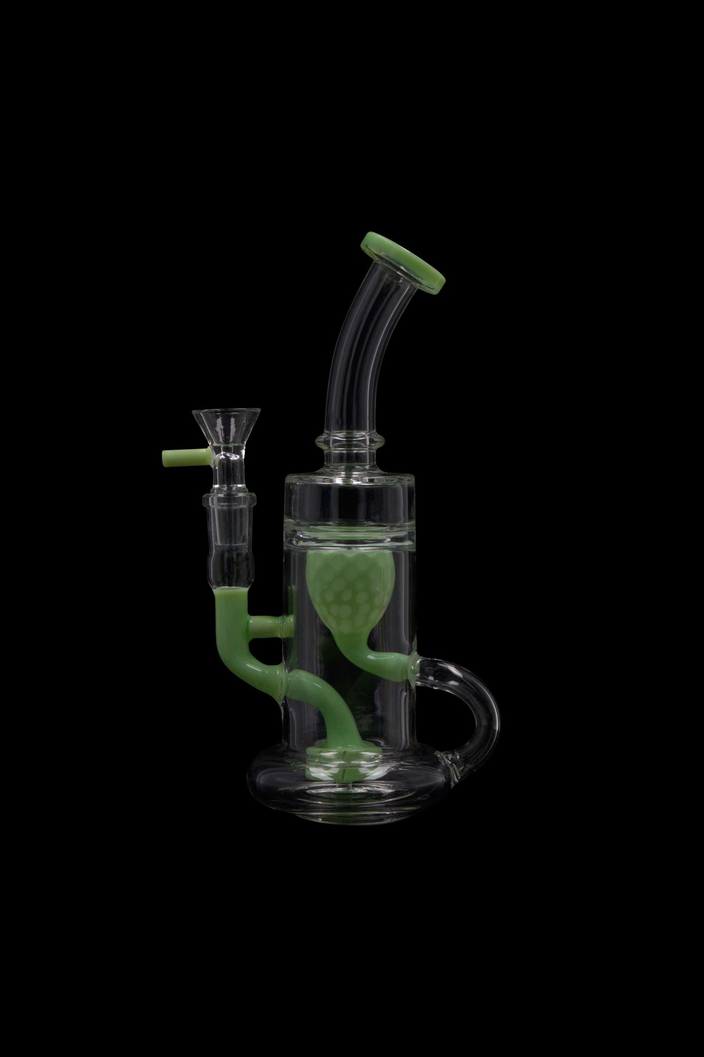 Daily High Club Bong Bent Neck Water Pipe w/Bowl & Quartz-Milky Green8 in(RCL-S-025MG)