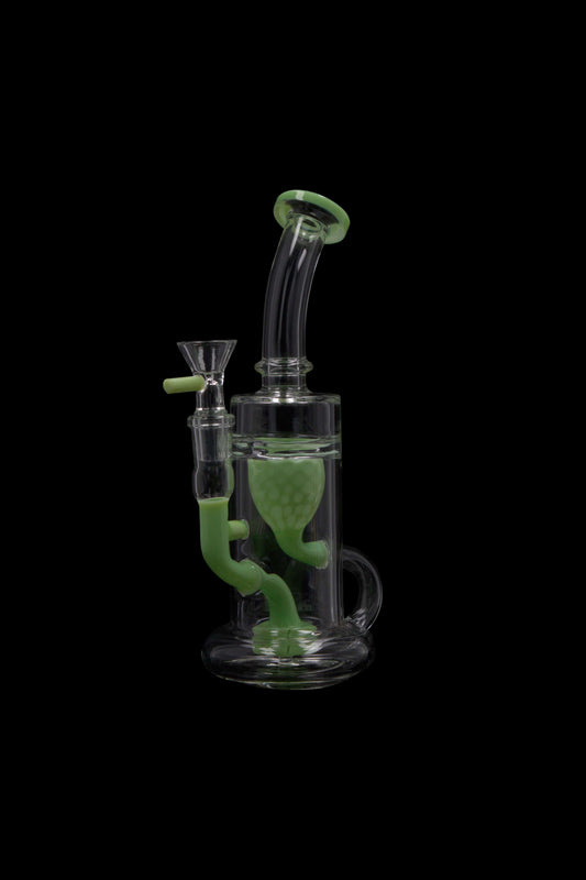 Daily High Club Bong Bent Neck Water Pipe w/Bowl & Quartz-Milky Green8 in(RCL-S-025MG)