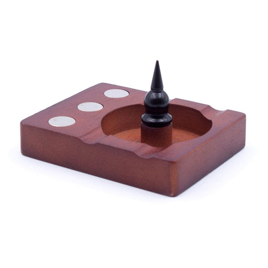 The Stash Shack Ashtray 3 Device Wooden Debowler Base for DynaVap