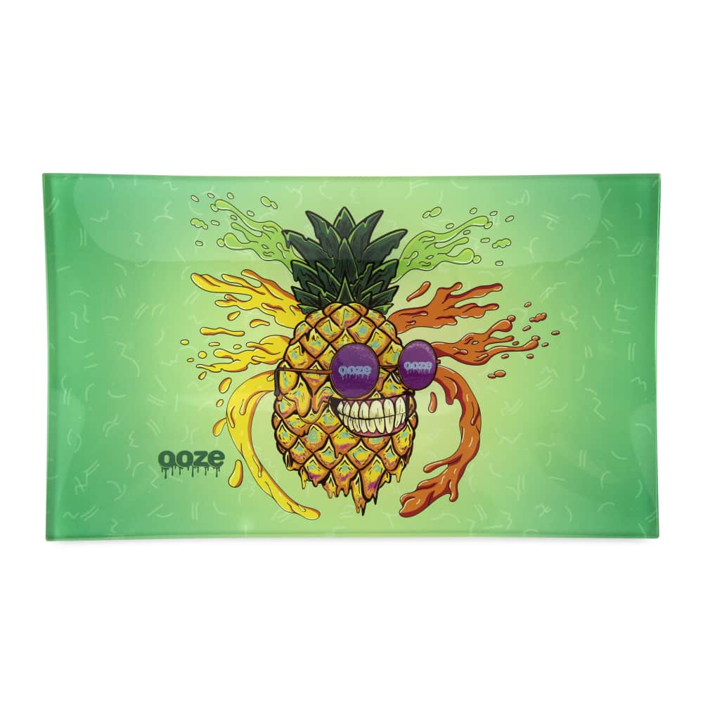 Ooze Rolling Tray Mr. Pineapple Ooze Shatter Resistant Glass Rolling Tray