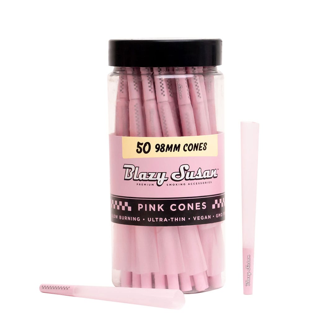 Blazy Susan 98mm Pink Pre Rolled Cones - 50 Count