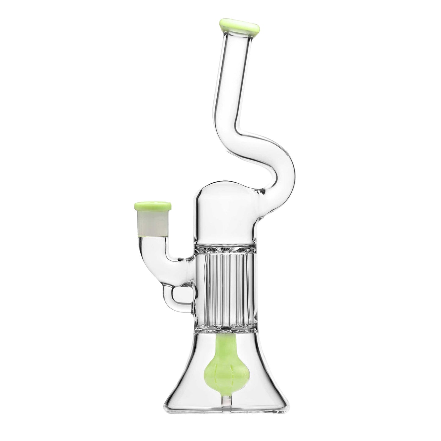 Calibear Water Pipe milky green NATTY PILLAR BONG W/ GILDED PERC