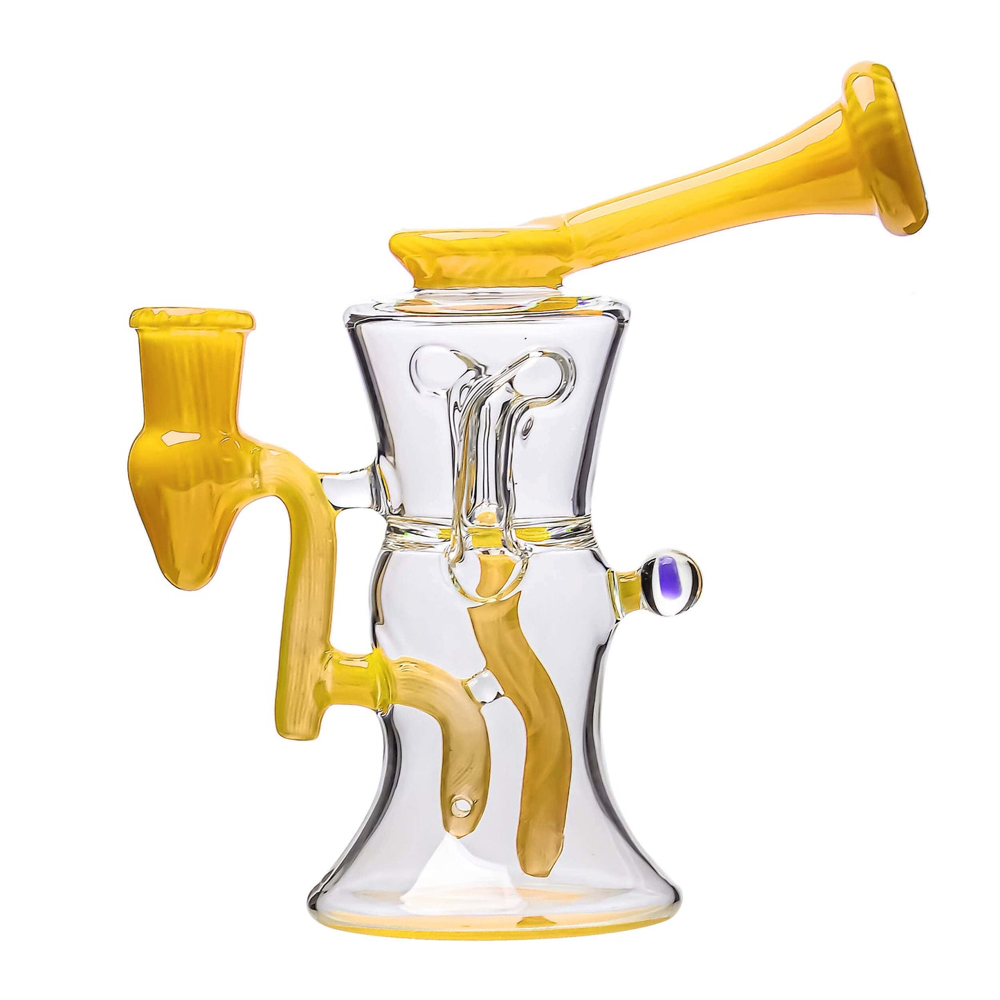 Calibear Dab Rig Yellow Sidecar Mini Recycler Dab Rig