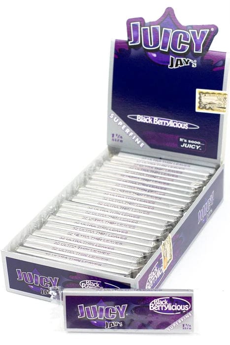 Juicy Jay Rolling Paper Blackberry / Box of 24 Super Fine Rolling Papers