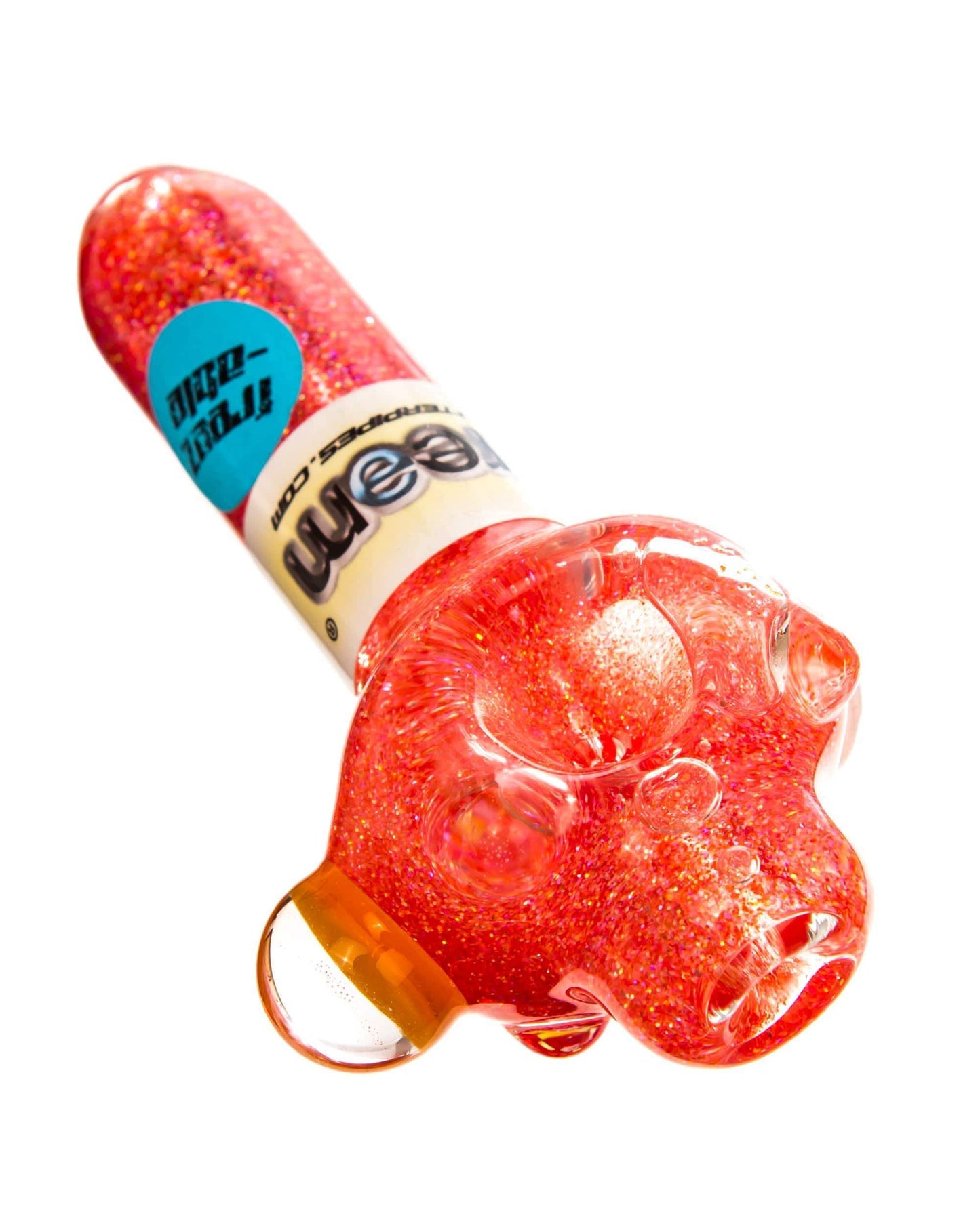 Dream Pipes Hand Pipe Orange Small Liquid Freezable Glitter Pipe