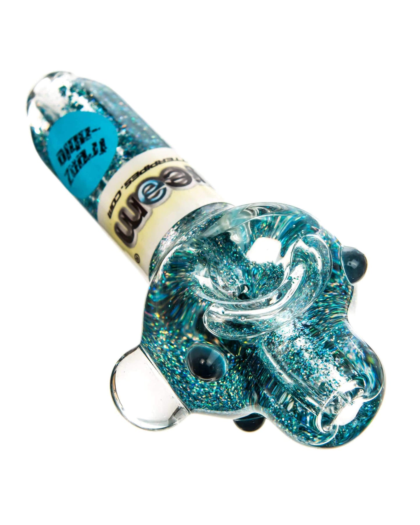 Dream Pipes Hand Pipe Teal Small Liquid Freezable Glitter Pipe