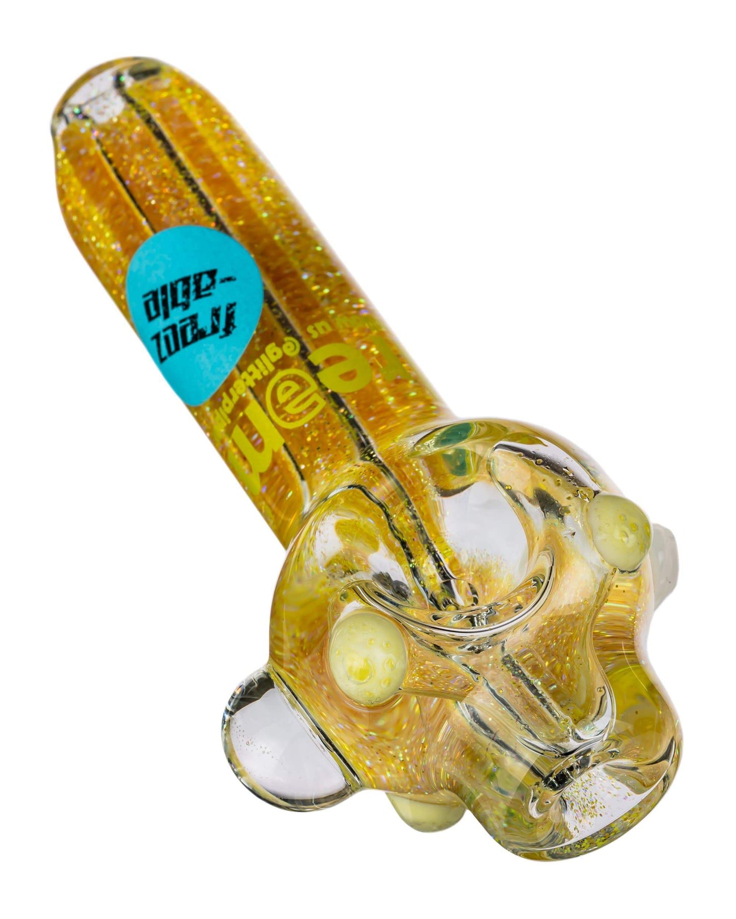 Dream Pipes Hand Pipe Gold Small Liquid Freezable Glitter Pipe