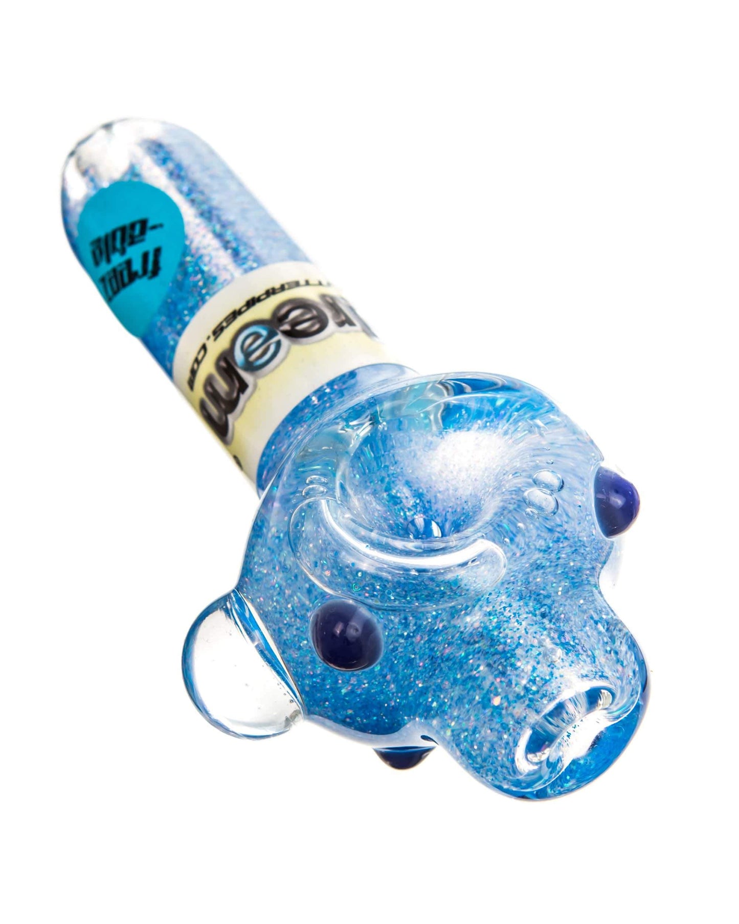 Dream Pipes Hand Pipe Electric Blue Small Liquid Freezable Glitter Pipe