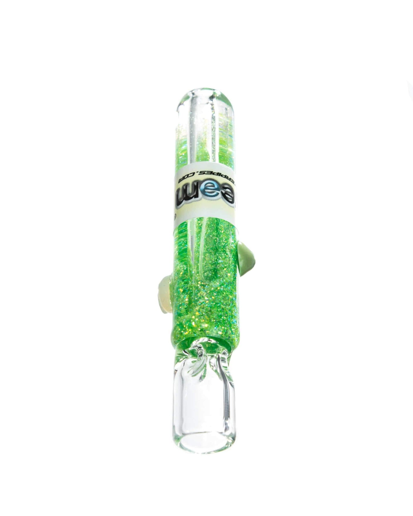 Dream Pipes Hand Pipe Green Liquid Freezable Glitter Chillum