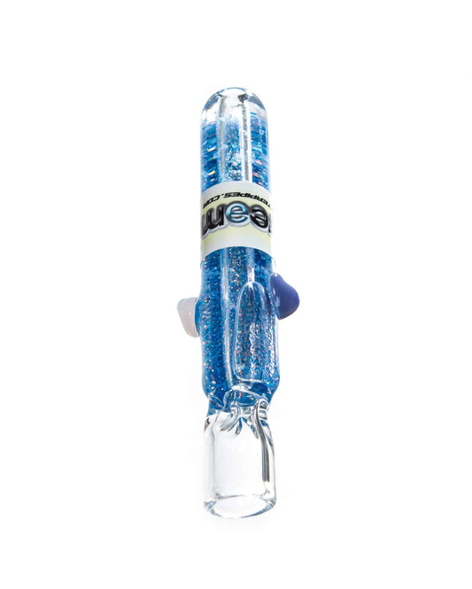 Dream Pipes Hand Pipe Blue Liquid Freezable Glitter Chillum