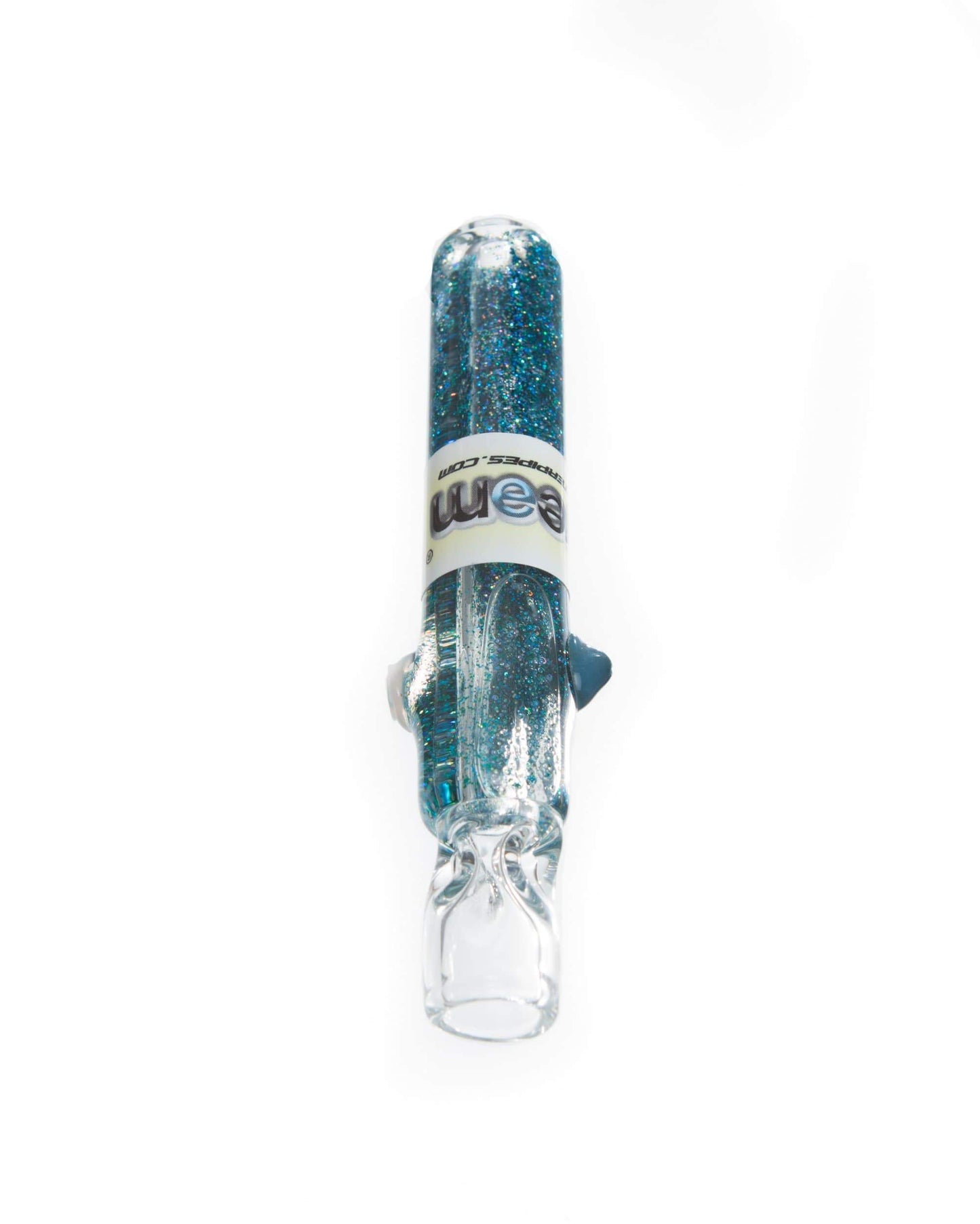 Dream Pipes Hand Pipe Teal Liquid Freezable Glitter Chillum