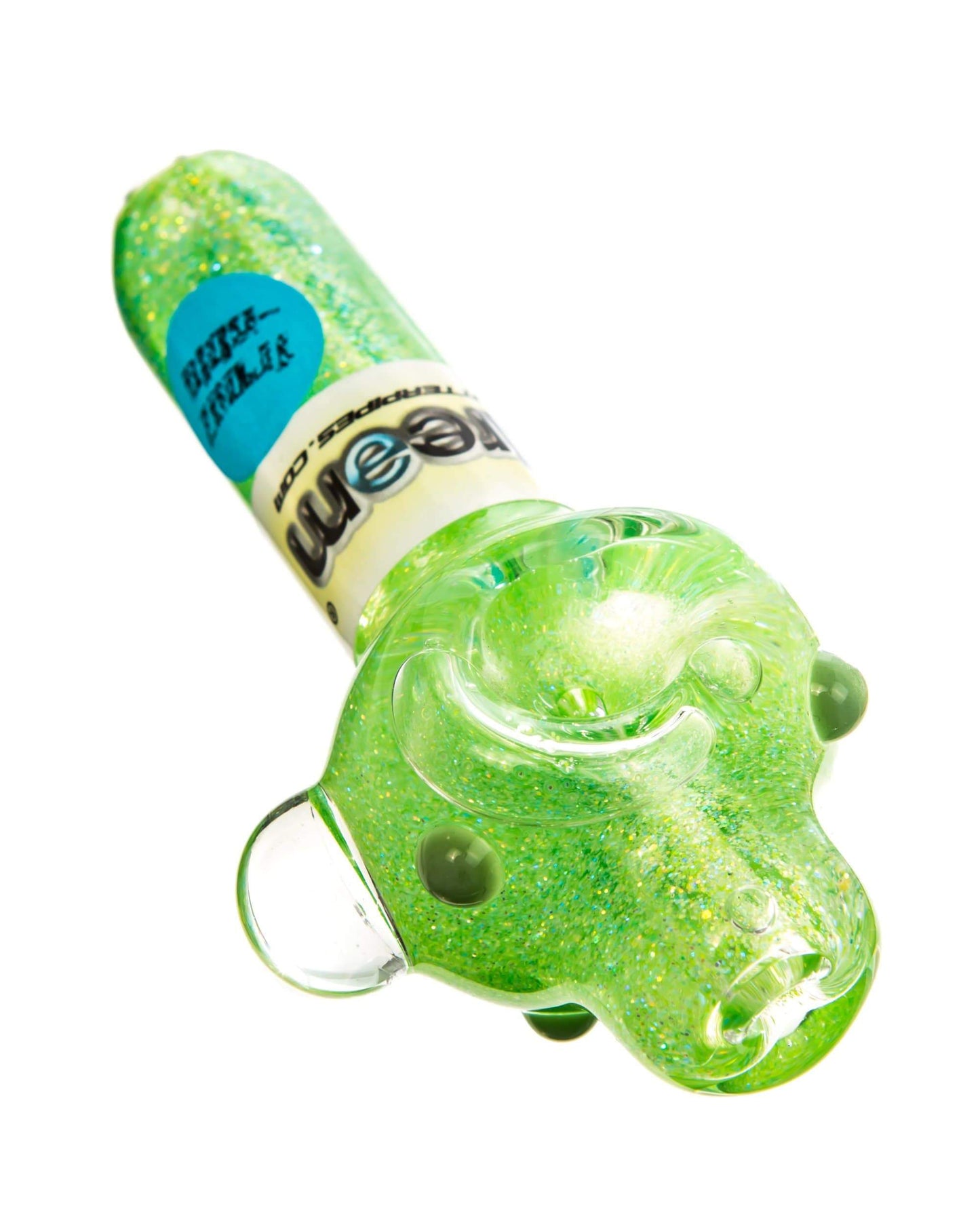 Dream Pipes Hand Pipe Green Small Liquid Freezable Glitter Pipe