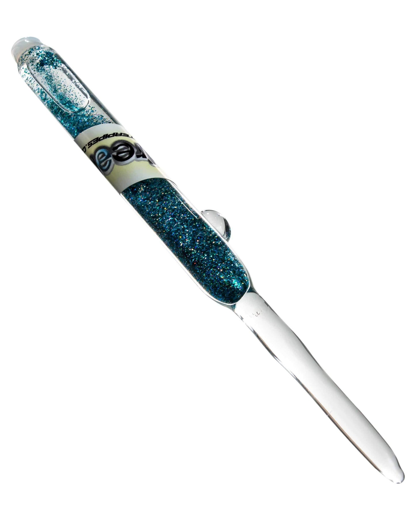 Dream Pipes Dabber Teal Liquid Glitter Glass Dabber