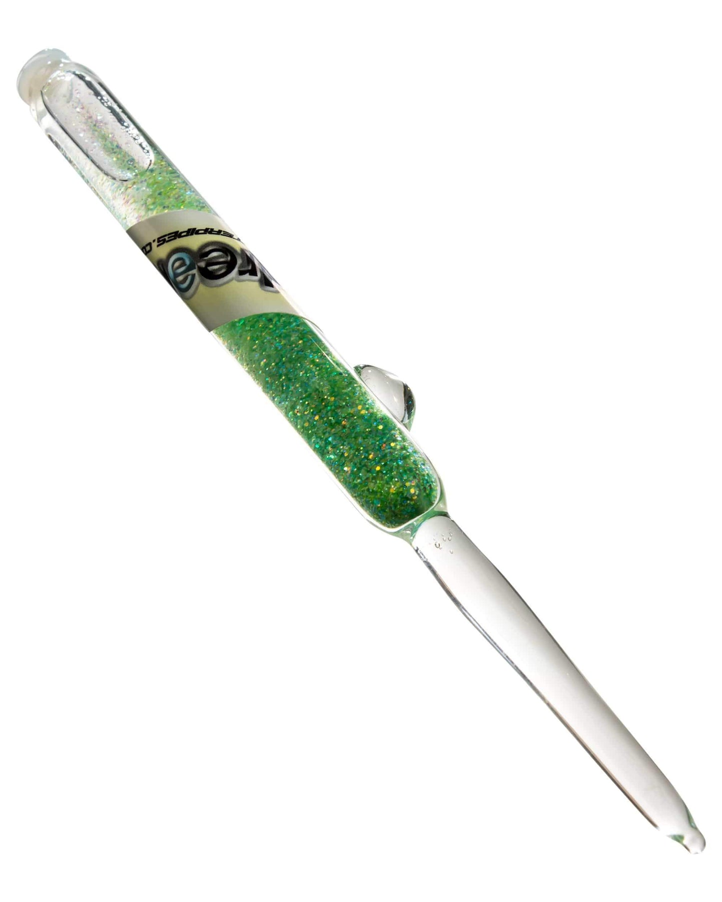 Dream Pipes Dabber Green Liquid Glitter Glass Dabber