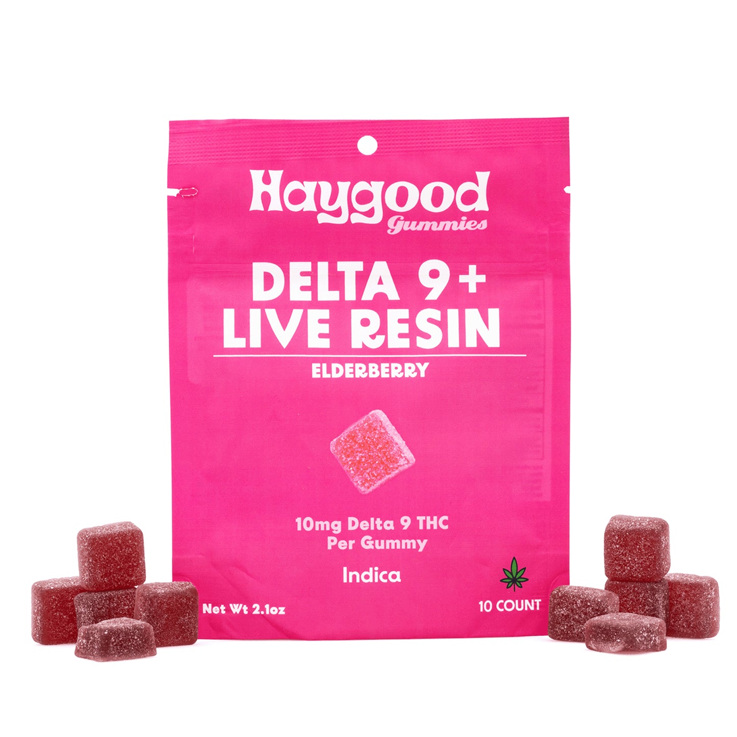 Haygood Farms D9 THC Live Resin Gummies - Indica - Elderberry