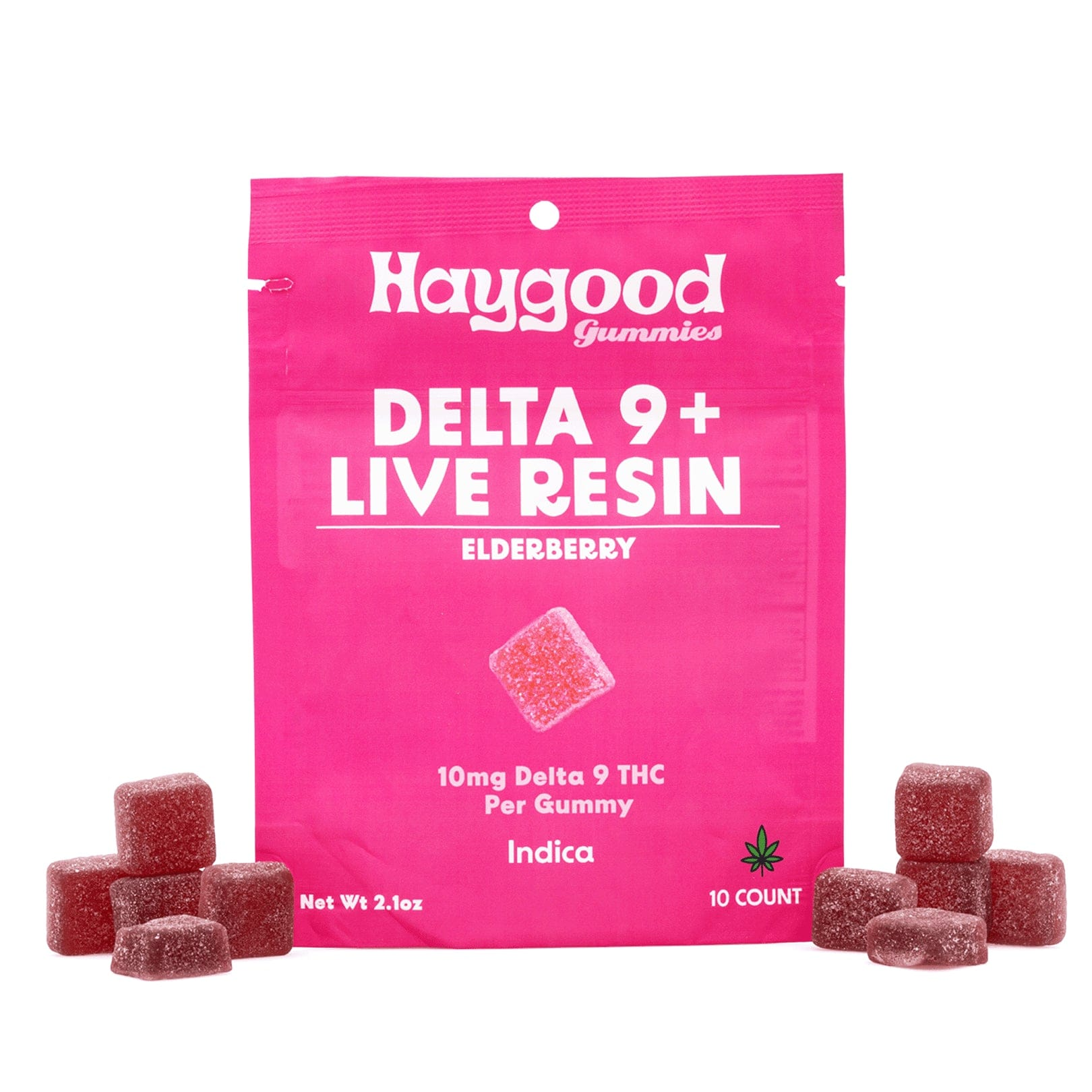 Haygood Farms D9 THC Live Resin Gummies - Indica - Elderberry