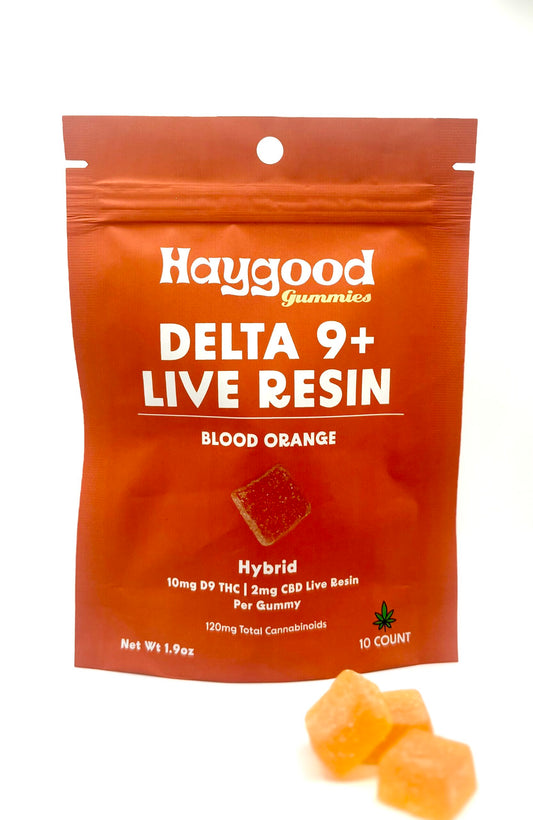 Haygood Farms D9 THC Live Resin Gummies - Hybrid - Blood Orange