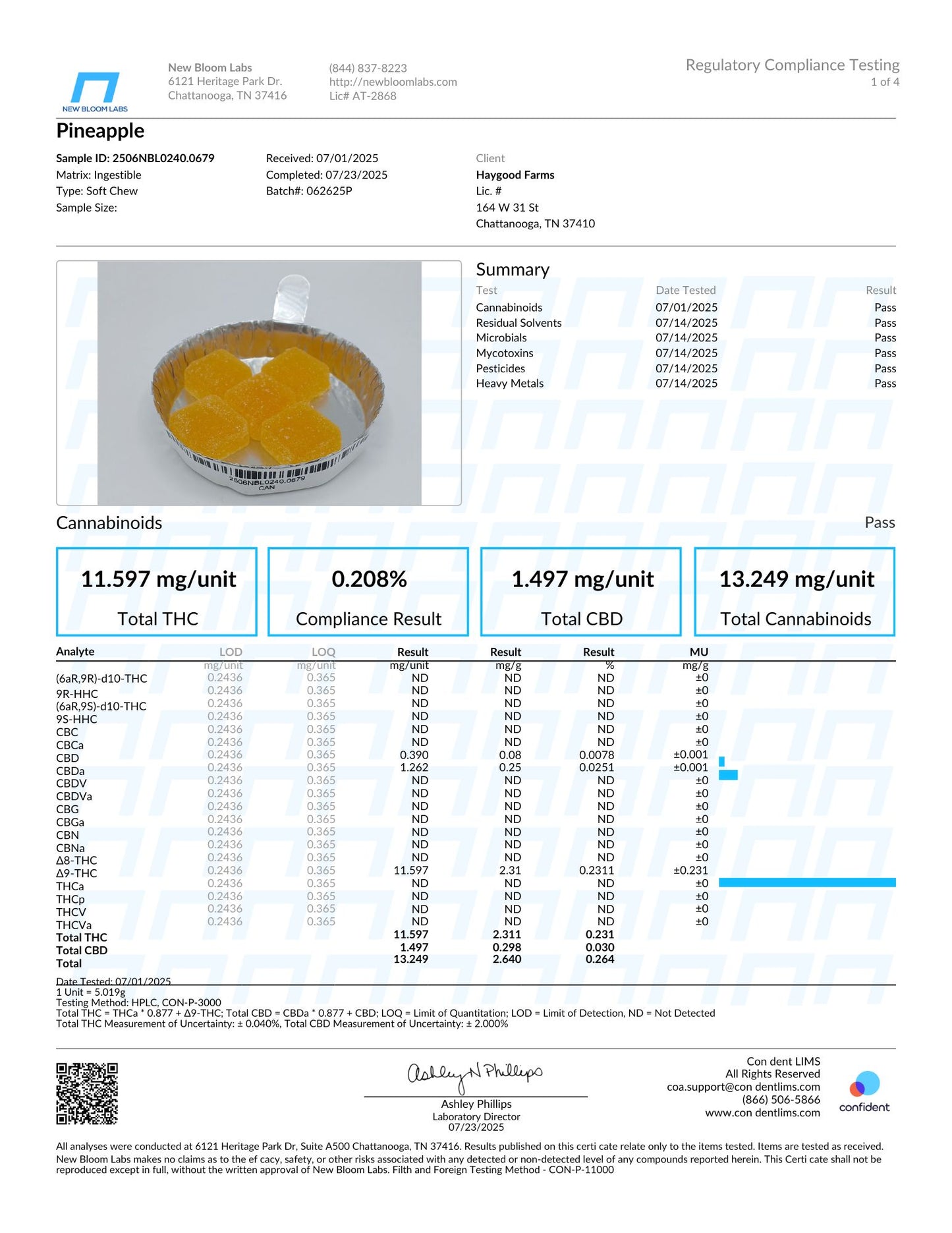 Haygood Farms D9 THC Live Resin Gummies - Sativa - Pineapple