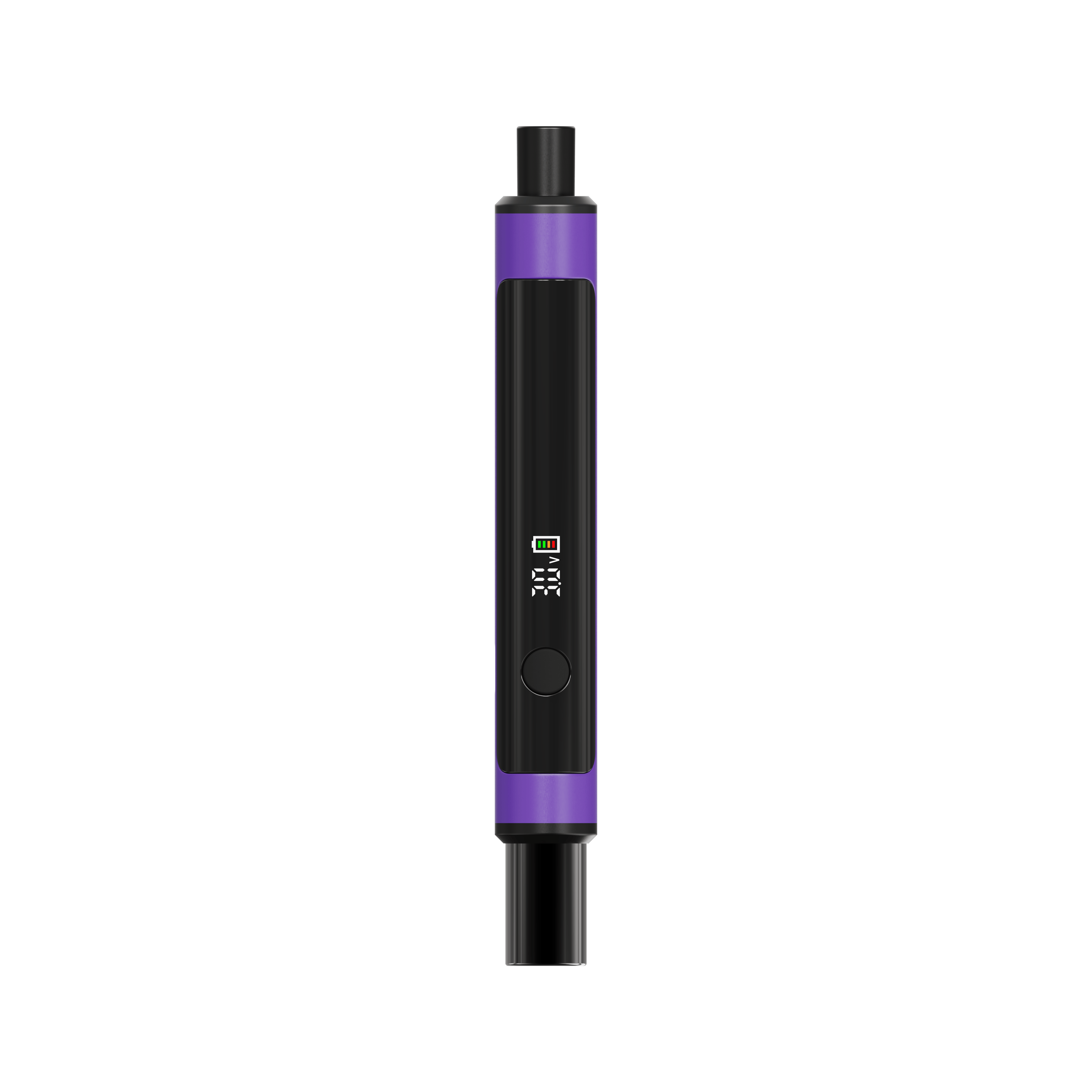 Top-down centered view of a purple Little Dipper Dab Straw Vaporizer showing its black mouthpiece, slim body, and tiny LED display.