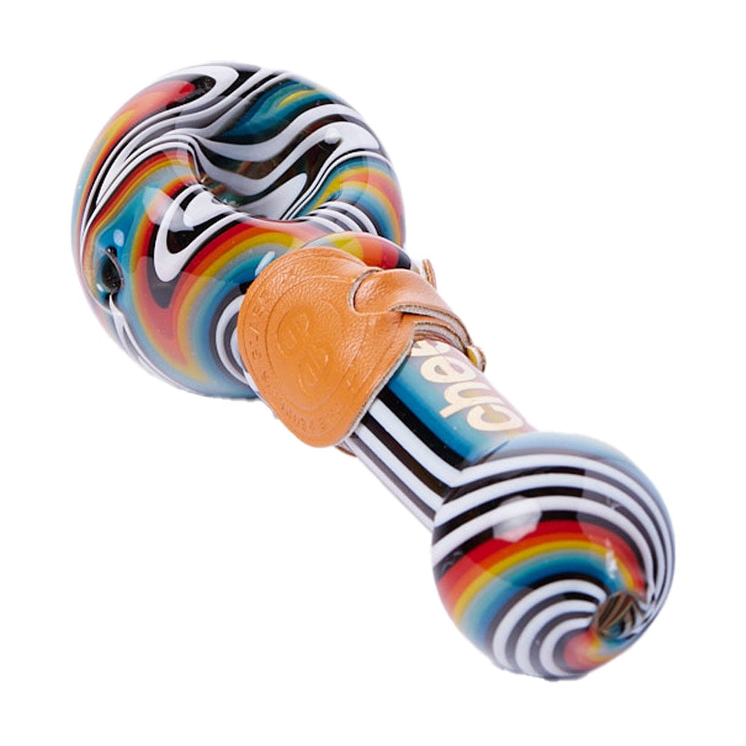 Cheech Glass Hand Pipe Dark Blue Red Cheech Glass Wig Wag Bowl