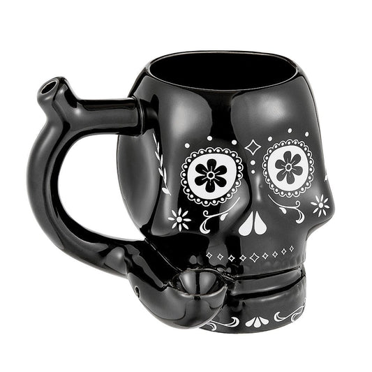 Roast & Toast Hand Pipe Sugar Skull Pipe Mug