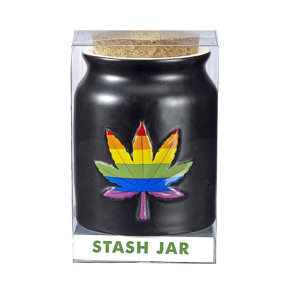 FashionCraft Bundle Set Rainbow Leaf Ashtray and Stash Jar set