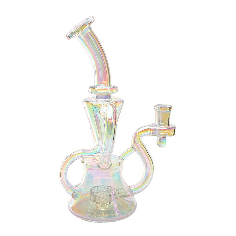 The Stash Shack Dab Rig Rainbow Showerhead Recycler Dab Rig 8"