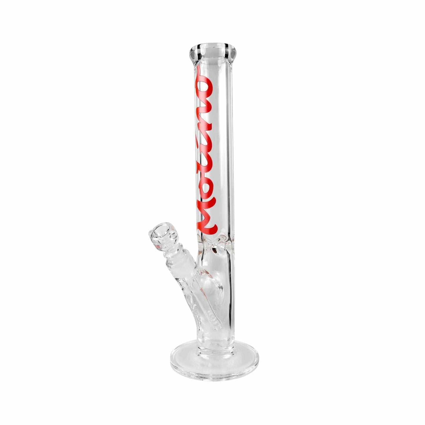 Molino Glass Bong Red Logo / Clear Glass 9mm Thick Classic Straight Tube Bong