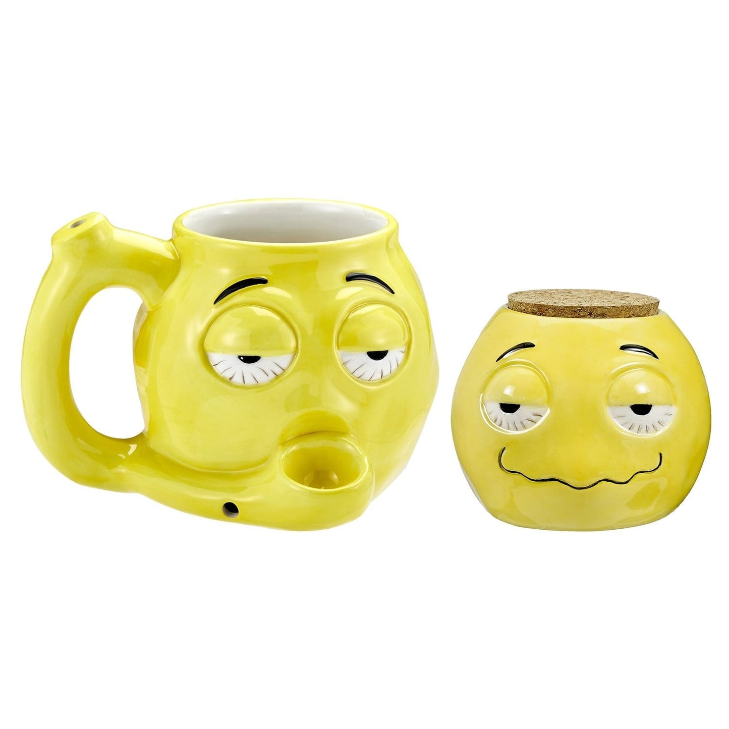 FashionCraft Bundle Set Stoned Emoji Pipe Mug & Stash Jar Bundle