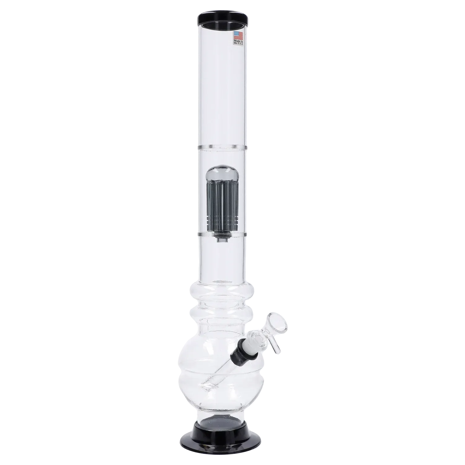 JM Plastics Bubble Base with Glass Perc Acrylic Water Pipe