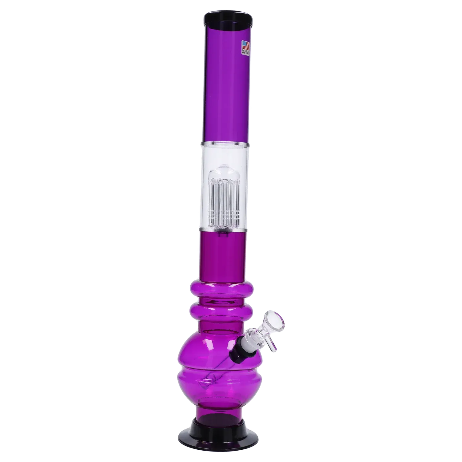 JM Plastics Bubble Base with Glass Perc Acrylic Water Pipe
