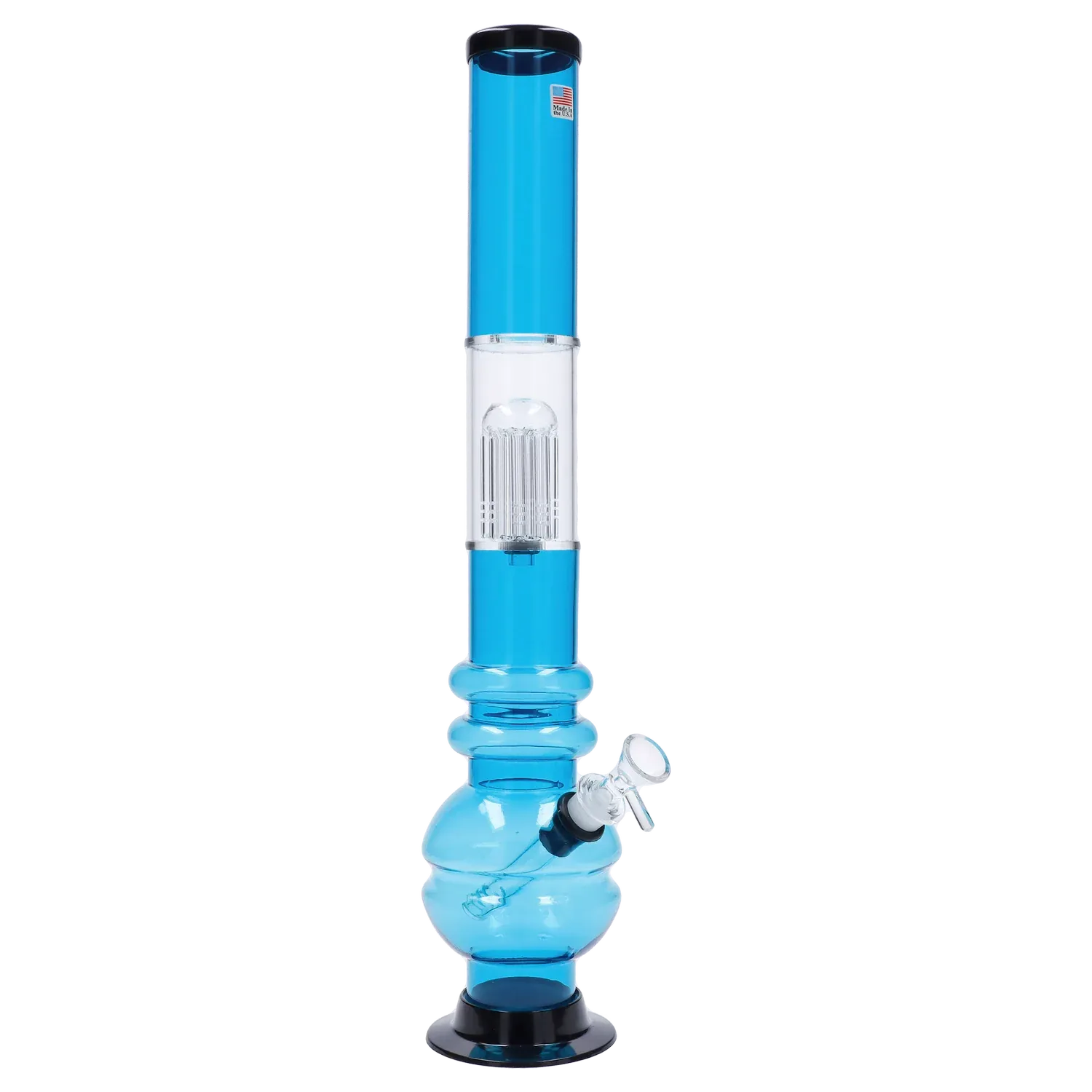 JM Plastics Bubble Base with Glass Perc Acrylic Water Pipe